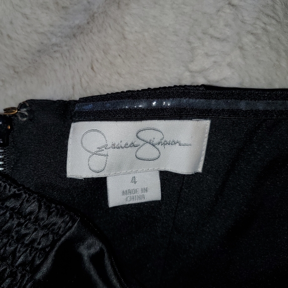 Jessica Simpson Black Satin Dress with Layers - Picture 8 of 9